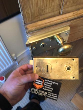 Mortice door lock repair by North Wales Locksmith in the Caernarfon area
