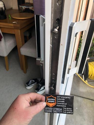 uPVC multipoint door lock repair by North Wales Locksmith serving Pwllheli
